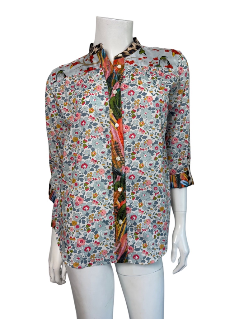 Nwot La Prestic Ouiston Jeanne Blouse In Sky Blue Size 0